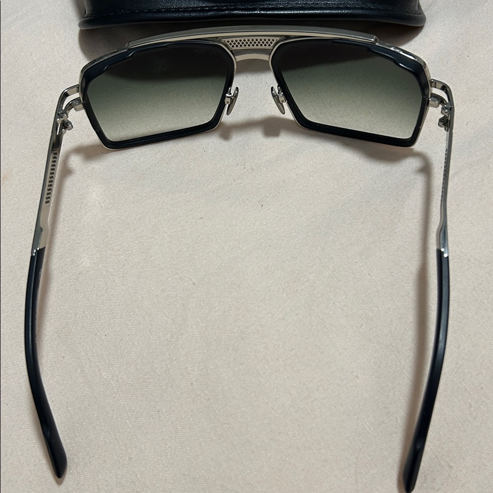 Cazal Men's Black and Silver Square Sunglasses with Gradient Lenses - Picture 3 of 7